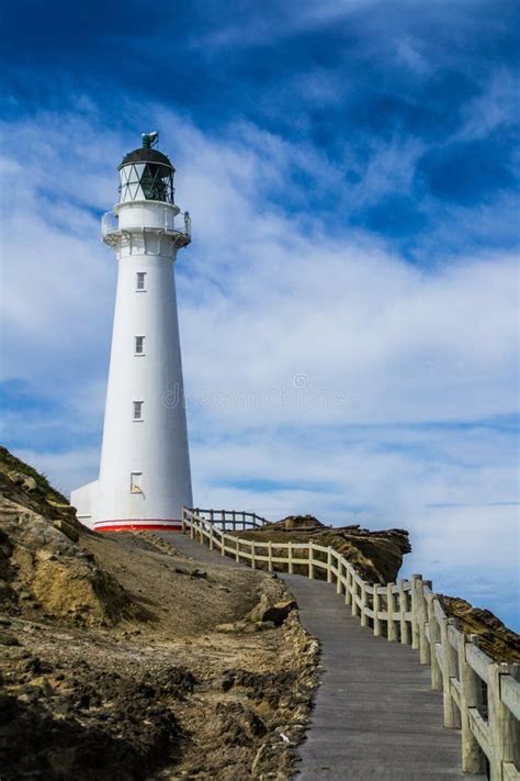 Castle Point Lighthouse in Sunrise, New Zealand Stock Image - Image of ...