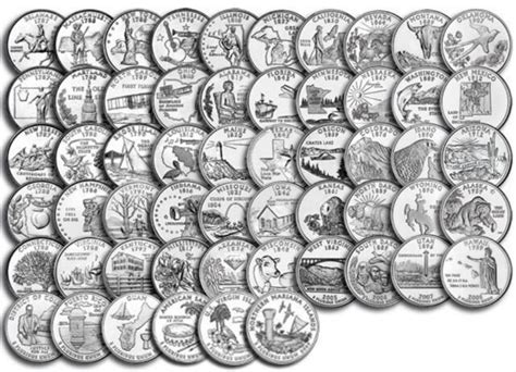 1999-2009 US State Quarters Territories Complete Uncirculated Set 56 ...