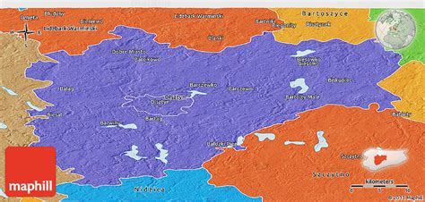 Political Panoramic Map of Olsztyn I