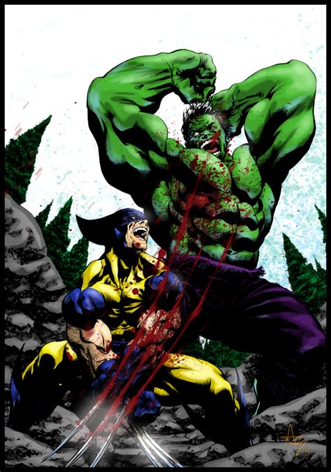 hulk vs wolverine COLORS by TheNewestRedRanger on DeviantArt