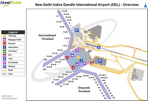 Map of New Delhi airport: airport terminals and airport gates of New Delhi