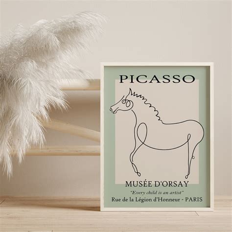 Picasso Horse Sketch Picasso Line Art Animal Poster - Etsy