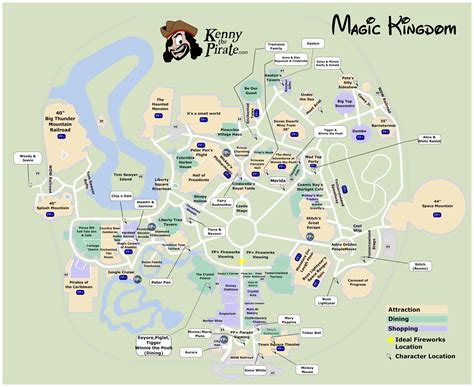 Kenny The Pirate's Character Locator Maps | Magic kingdom map, Disney ...