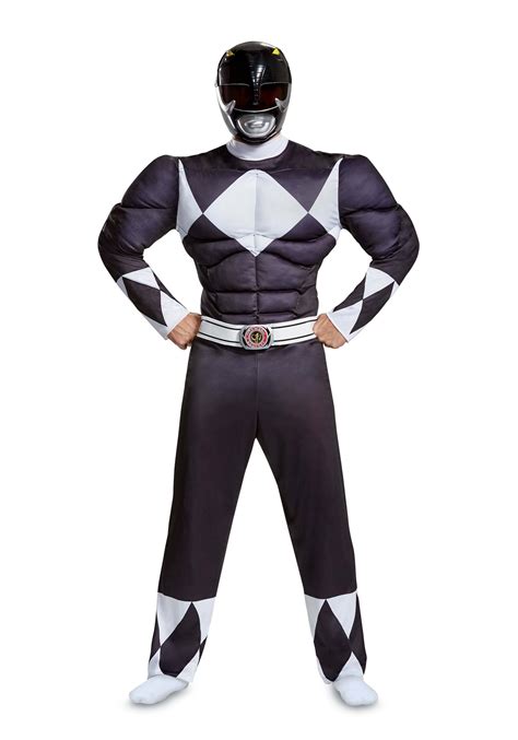 Men's Power Rangers Black Ranger Muscle Costume