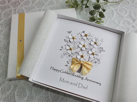 Home & Garden Personalised Handmade Gold 50th Wedding Anniversary Card ...