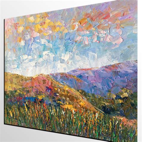 Custom Large Wall Art, Mountain Landscape Canvas Art, Abstract Landsca ...