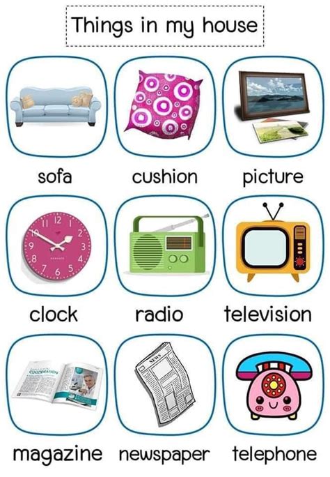 Things in my house Vocabulary in English | Ingles para preescolar ...