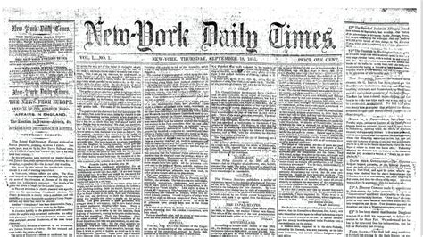 The New York Times Newspaper was founded in 1851 and became a ...