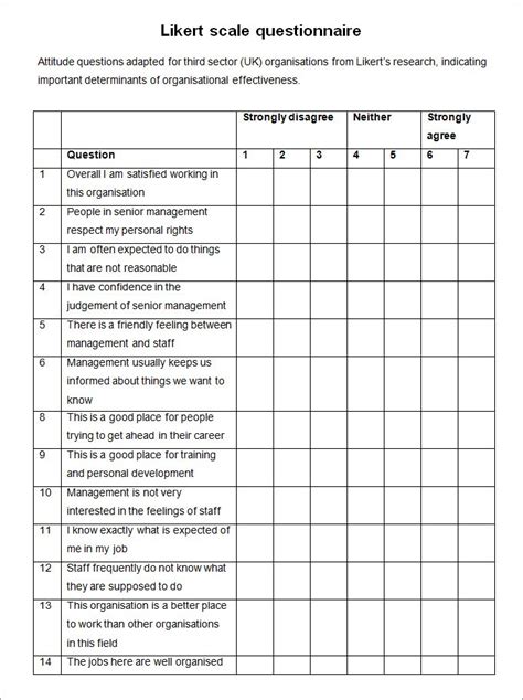 5 Point Likert Scale Template - jawernew