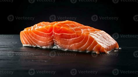 Fresh salmon steak filet side view, Generative AI 31178128 Stock Photo ...