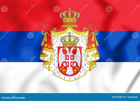 3D Kingdom of Serbia Flag 1882-1918. Stock Illustration - Illustration ...