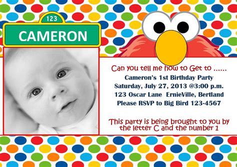 Elmo 1st Birthday Invitations - Drevio : Free And Printable Custom ...