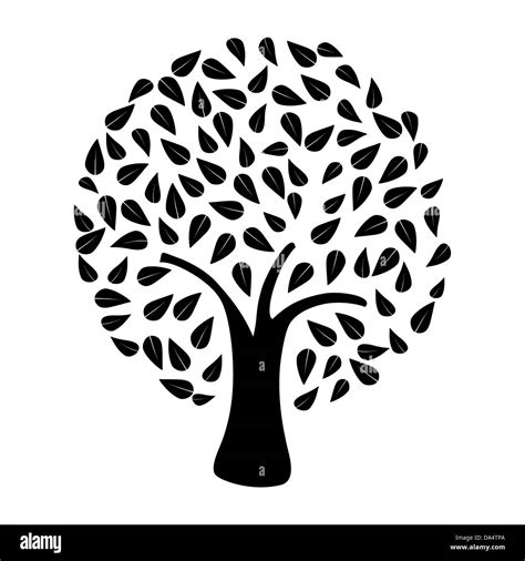 Black tree silhouette on white background . Vector file layered for ...