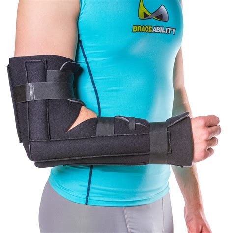 Buy BraceAbility Elbow Immobilizer Brace | Removable Long Arm Cast and ...