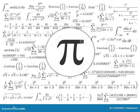 The Pi Symbol Mathematical Constant Irrational Number and Many Formulas ...