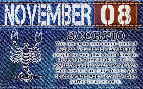 November 8 Zodiac Birthday Horoscope Personality | SunSigns.Org