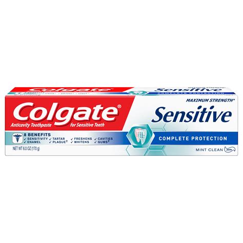 Colgate Sensitive Toothpaste, Complete Protection, Mint - 6 ounce ...