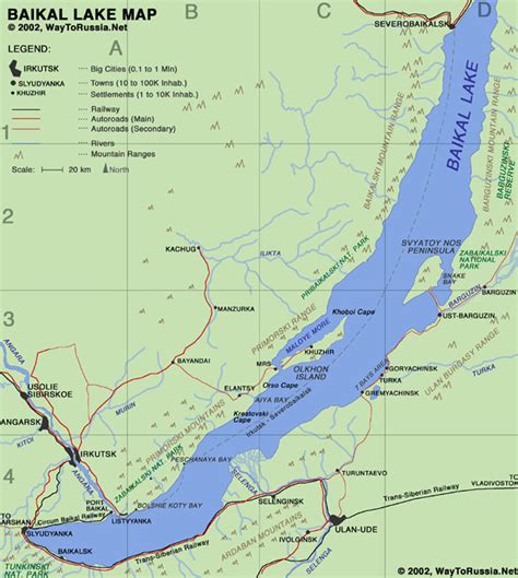 Map of Baikal Lake - Way to Russia Guide