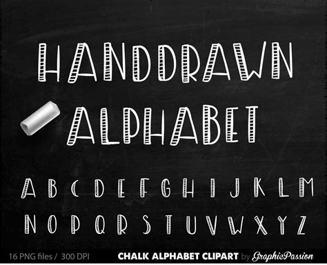 ALPHABET Chalkboard Clipart Digital Chalk Alphabet Clip Art