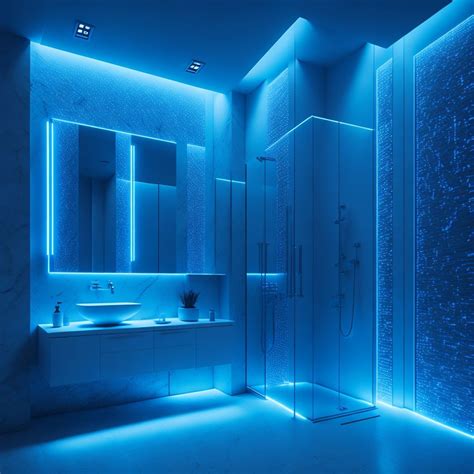 White Bathroom with blue led’s | Futuristic home, Dream house interior ...