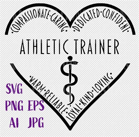 Athletic Trainer Heart Logo Digital Download: Svg Png Ai - Etsy