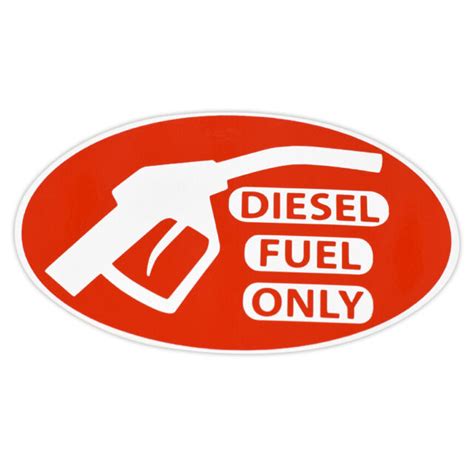 Diesel Fuel Only Vinyl Sticker Red & White Decal Oval Shape Die Cut ...