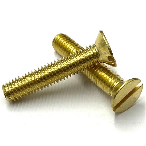 M6 x 40mm Slotted Countersunk Machine Screw, Solid Brass, DIN 963 ...