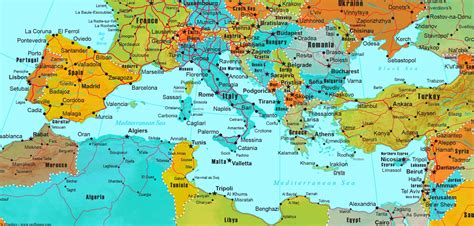 Mediterranean countries map