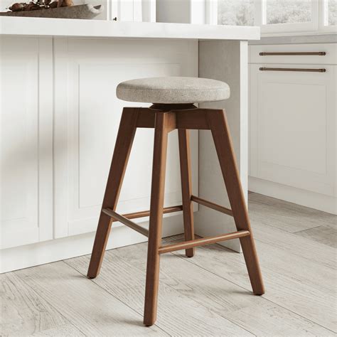 Amalia 26" Natural Wheat Brown Backless Counter Height 360 Swivel ...