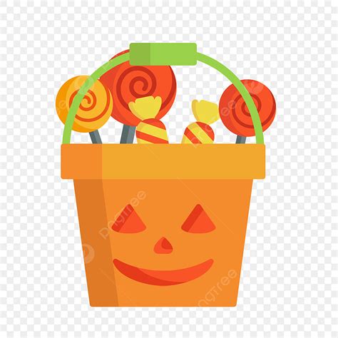 Candy Bucket Vector Hd PNG Images, Halloween Pumpkin Bucket Candy ...