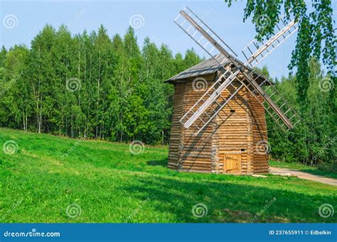 Wooden Windmill for Grinding Flour Stock Image - Image of wheat, mill ...