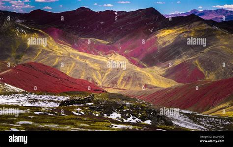 Palccoyo Red Valley near the rainbow mountain in Palccoyo, Cusco, Peru ...