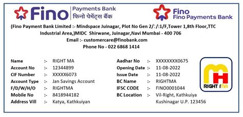 FINO PAYMENT BANK PASSBOOK EXCEL FILE - Right Ma