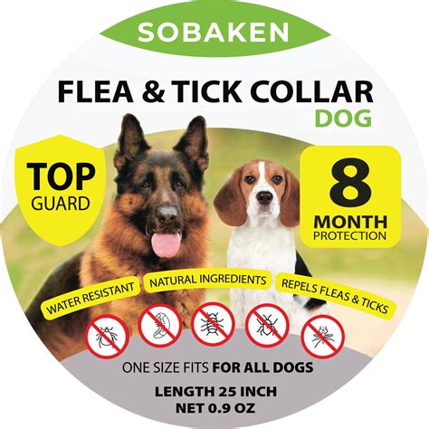 SOBAKEN Natural Flea and Tick Prevention Collar for Large, Medium and ...