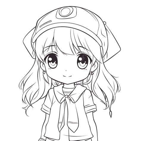 Anime Girl In Hoodie Coloring Pages Outline Sketch Drawing, 43% OFF