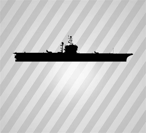 Navy Ship Silhouette Aircraft Carrier - Svg Dxf Eps Silhouette RDWorks ...