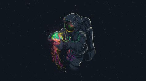 Astronaut, Jellyfish, Space, Digital Art, 4K, #107 Wallpaper