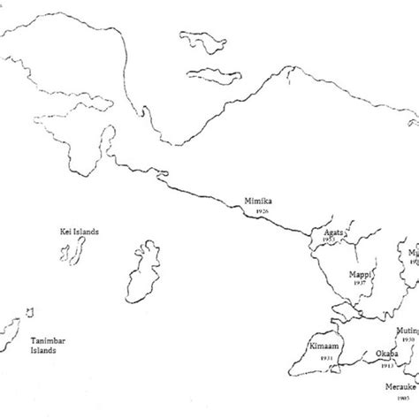 Sketch map of south Dutch New Guinea indicating the expansion of the ...