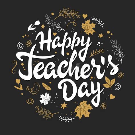 Vector Hand Drawn Teachers Day Lettering - Happy Teachers Day - with ...