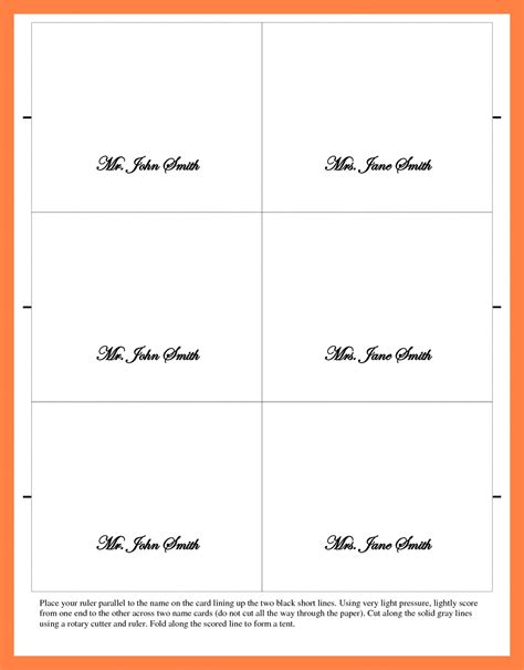 Printable Tent Card Template Word - Printable Templates Free