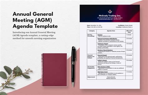 Annual General Meeting (AGM) Agenda Template in Word, PDF, Google Docs ...