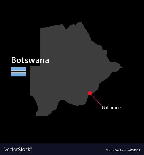 Detailed map of botswana and capital city gaborone