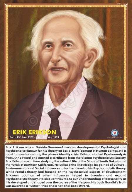 SP-214 ERIK ERIKSON | Erik erikson, Erik, Psychologist