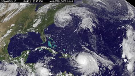 Satellite Animation Shows Hurricane Maria and Tropical Storm Jose - YouTube