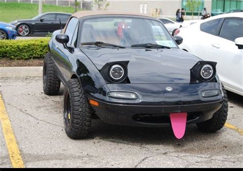 Smiley-faced Offroad Miata - Battlecars | Miata, Miata car, Dream cars bmw