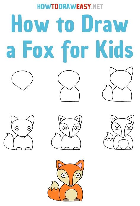 How to draw a fox | Drawing lessons for kids, Learning to draw for kids ...