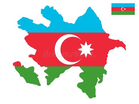 Azerbaijan Map Flag Vector Illustration Eps 10 Stock Vector ...