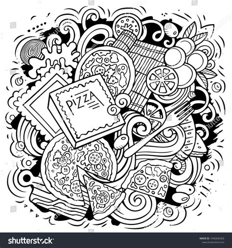 Pizza Cartoon Doodle Illustration Funny Creative Stock Vector (Royalty ...