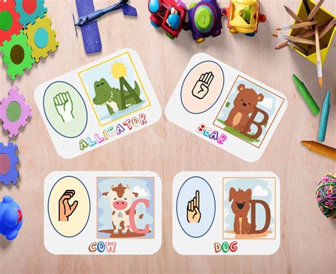 ASL Alphabet Flash Card Set, Printables, Instant Download, Hand ...