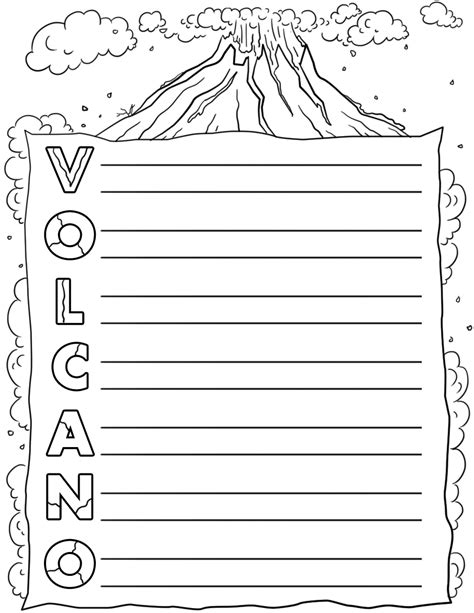 Volcano Acrostic Poem Template | Free Printable Papercraft Templates